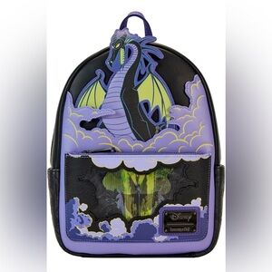 Loungefly Disney Maleficent Lenticular & Glow in The Dark MiniBackpack NWT